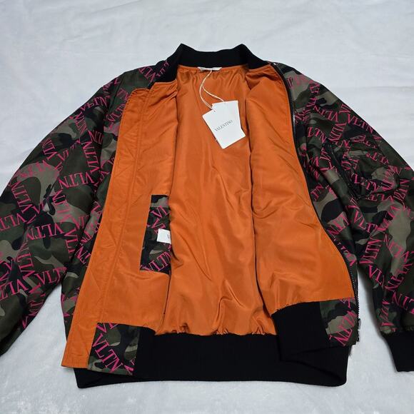 Valentino Army Camo Bomber Jacket with Pink Logo Letters | 46 & 54 | MSRP $2450 - Picture 8 of 16